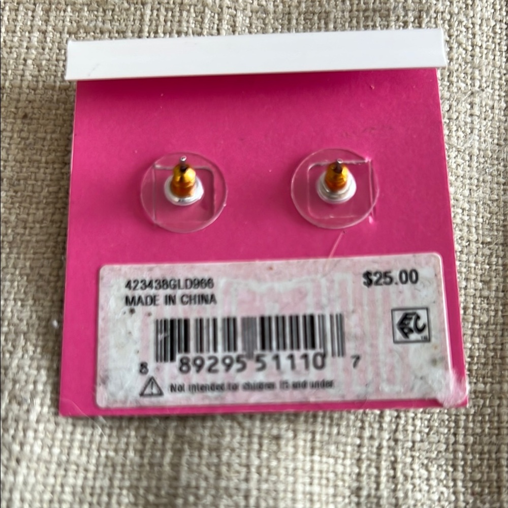 Betsey Johnson Gold Minimalist Earrings NWT Emojis-021 - Picture 2 of 2